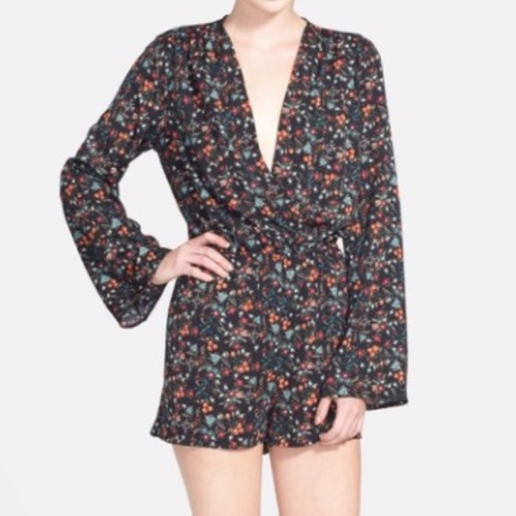 Tildon Floral Print Long Sleeve Romper - Picture 1 of 6